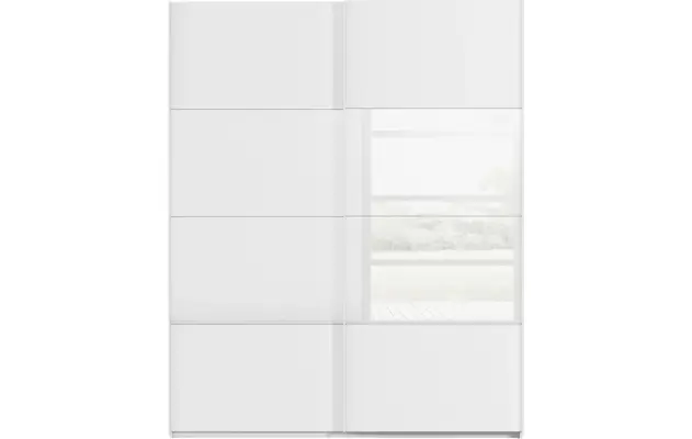 Goossens kledingkast finca combi glans mat glas wit hoogwaardig meubelplaat - 8244410-{merk}-finca-combi-sts-wit-schuifdeuren-01